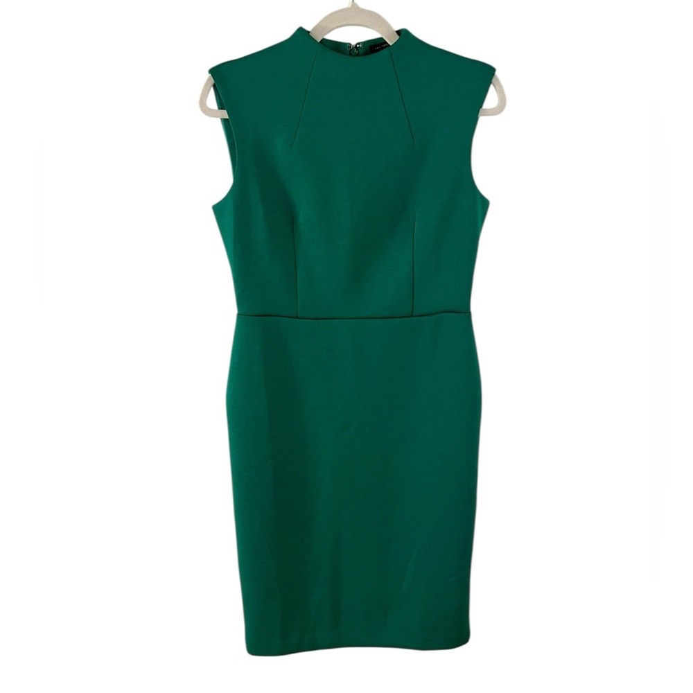 Anne Taylor green sleeveless sheath pencil dress
